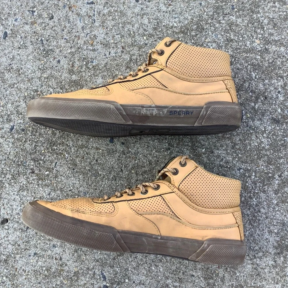 Speedy Top-Sider Rare Soletide 2-Eye Mid Mens Wheat Sneakers‎ STS24693 Size 10.5